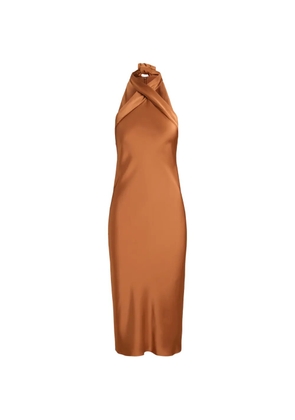 Lauren Ralph Lauren tie-back halter midi dress - Orange