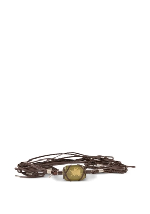 Alberta Ferretti fringe-detail braided leather belt - Brown