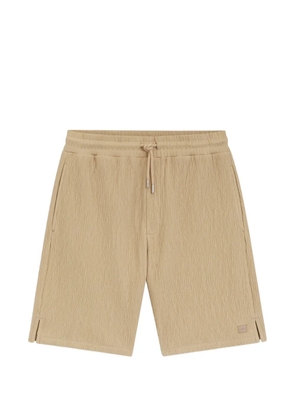 HUGO crinkle-effect drawstring track shorts - Neutrals