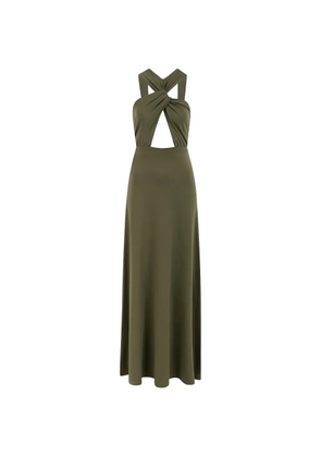 CAYET Naomi N4 twist-detail cutout maxi dress - Green