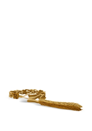 Alberta Ferretti tassel-detail braided belt - Neutrals