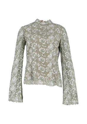 ERDEM guipure lace flared-sleeve blouse - Green