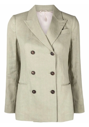 Brunello Cucinelli peak lapels double-breasted blazer - Green