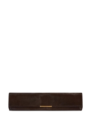 Balmain long clutch bag in pony-effect leather - Brown