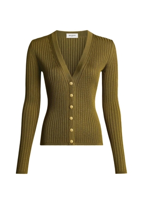Balmain buttoned ribbed knit cardigan - Green