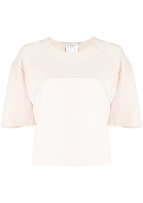 Stella McCartney piped-seam cropped blouse - Neutrals