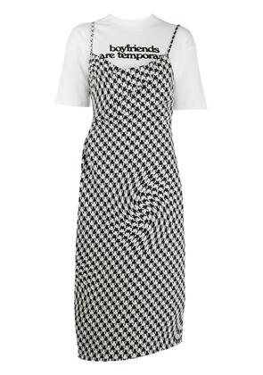 Off-White houndstooth layered T-shirt - Black