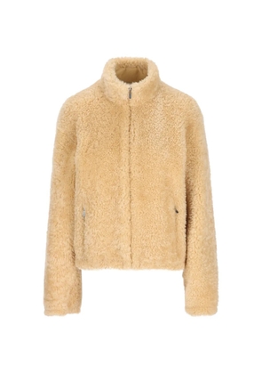 Miu Miu shearling zip-up jacket - Neutrals