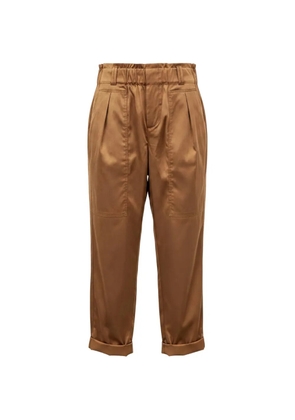 Black Label elasticated-waist tapered trousers - Brown