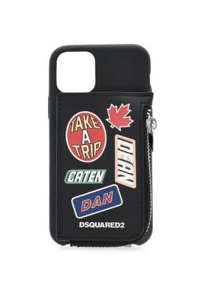 DSQUARED2 logo-print zipped-pocket iPhone 11 Pro case - Black