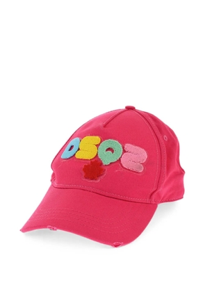 DSQUARED2 logo-embroidered distressed baseball cap - Pink