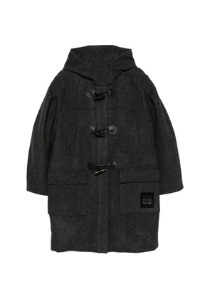 GANNI hooded toggle-fastening coat - Grey
