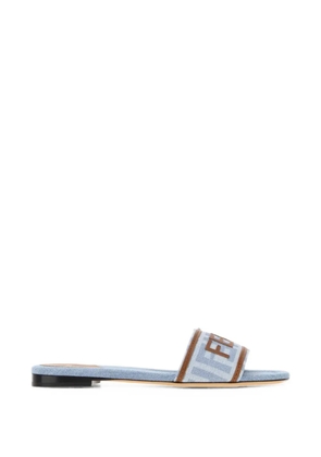 FENDI Sunshine logo-patch sandals - Blue