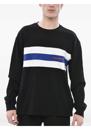 Awake NY stripe-detail long-sleeve T-shirt - Black