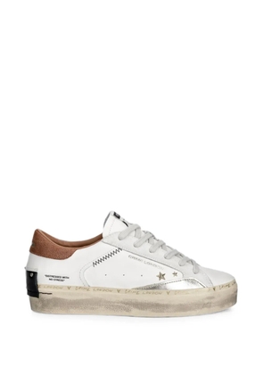 Crime London Distressed star-patch sneakers - White