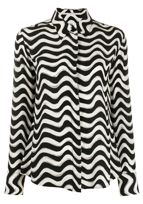 Stella McCartney wave-print long-sleeve shirt - Black