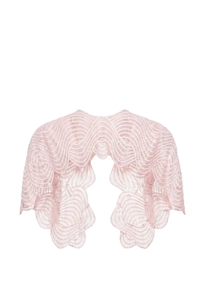 Gemy Maalouf embroidered scalloped bolero - Pink