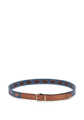 DSQUARED2 denim-panel leather belt - Brown