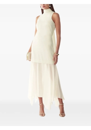 ST MRLO high-neck handkerchief-hem maxi dress - Neutrals