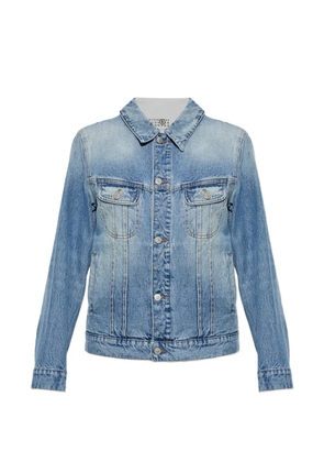 MM6 Maison Margiela faded-effect panelled denim jacket - Blue