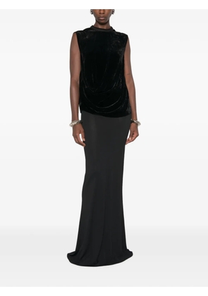 Rick Owens draped velvet top - Black