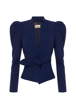 Elisabetta Franchi lightweight crêpe jacket with bow - Blue