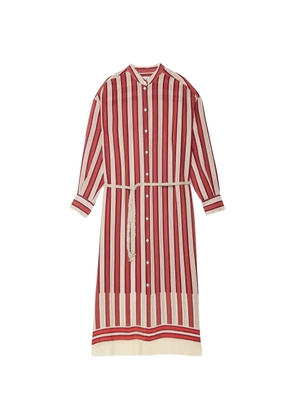 Ottod'Ame striped belted shirt dress - Red