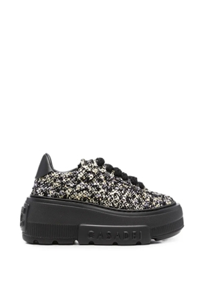 Casadei bouclé-knit platform sneakers - Black