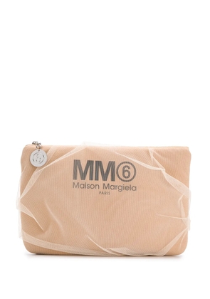 MM6 Maison Margiela tulle clutch bag - Neutrals
