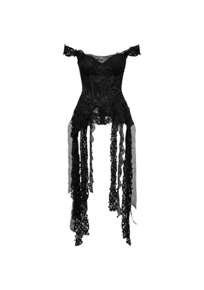 Gemy Maalouf off-shoulder embroidered top - Black
