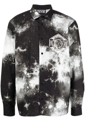 Versace Jeans Couture tie dye-print button-up shirt - Black