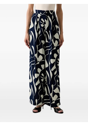 Benetton abstract-print wide-leg trousers - Blue