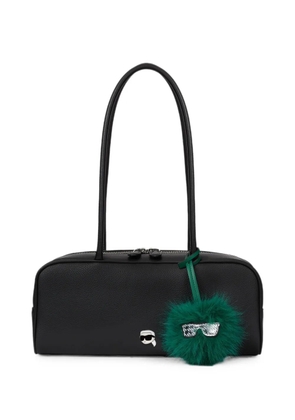 Karl Lagerfeld Ikon pebble elongated shoulder bag - Black
