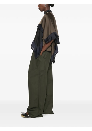 sacai layered semi-sheer blouse - Green
