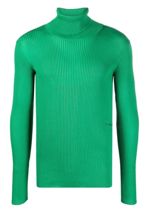 Off-White rib-knit roll neck sweater - Green