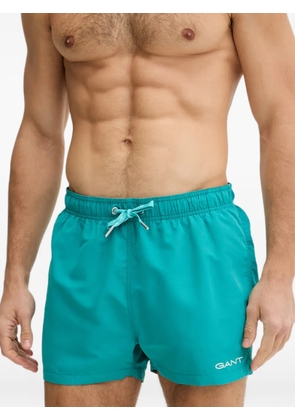 Gant logo-print drawstring swim shorts - Blue