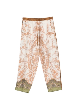 Pierre-Louis Mascia floral-print drawstring-waist trousers - Neutrals
