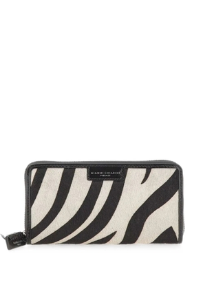 GIANNI CHIARINI Horsy zebra-print wallet - Black