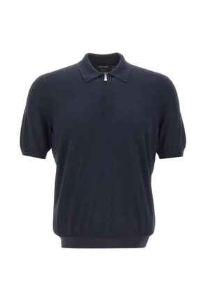Gran Sasso zip-collar short-sleeve polo shirt - Blue