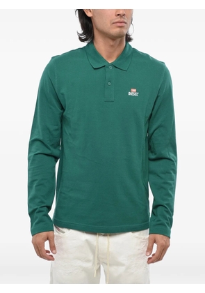 Diesel logo-print long-sleeve polo shirt - Green