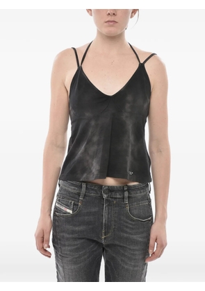 Diesel faded-effect V-neck top - Black