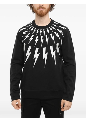 Neil Barrett Fair-Isle Thunderbolt sweatshirt - Black