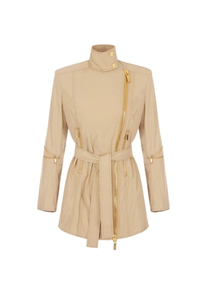 Elisabetta Franchi jacket in taffeta voile fabric - Neutrals