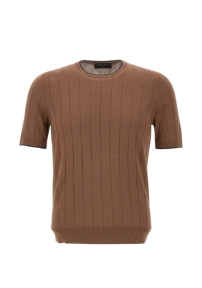 Gran Sasso ribbed-knit silk T-shirt - Brown
