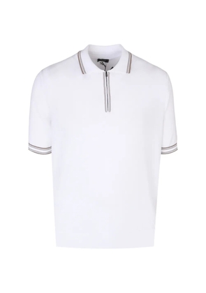 Peserico zip-fastening striped-trim polo shirt - White