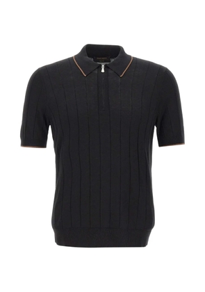 Gran Sasso half-zip polo shirt - Black