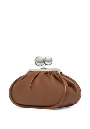 Weekend Max Mara medium Pasticcino sphere-clasp leather clutch bag - Brown