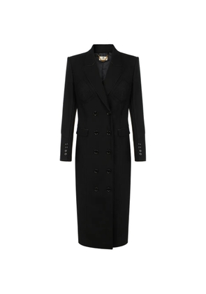 Elisabetta Franchi coat in double layer crêpe fabric - Black