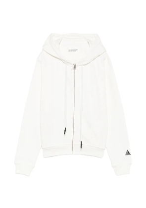 Liviana Conti zip-fastening drawstring hoodie - Neutrals