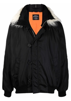 Stella McCartney logo-embroidered hooded jacket - Black